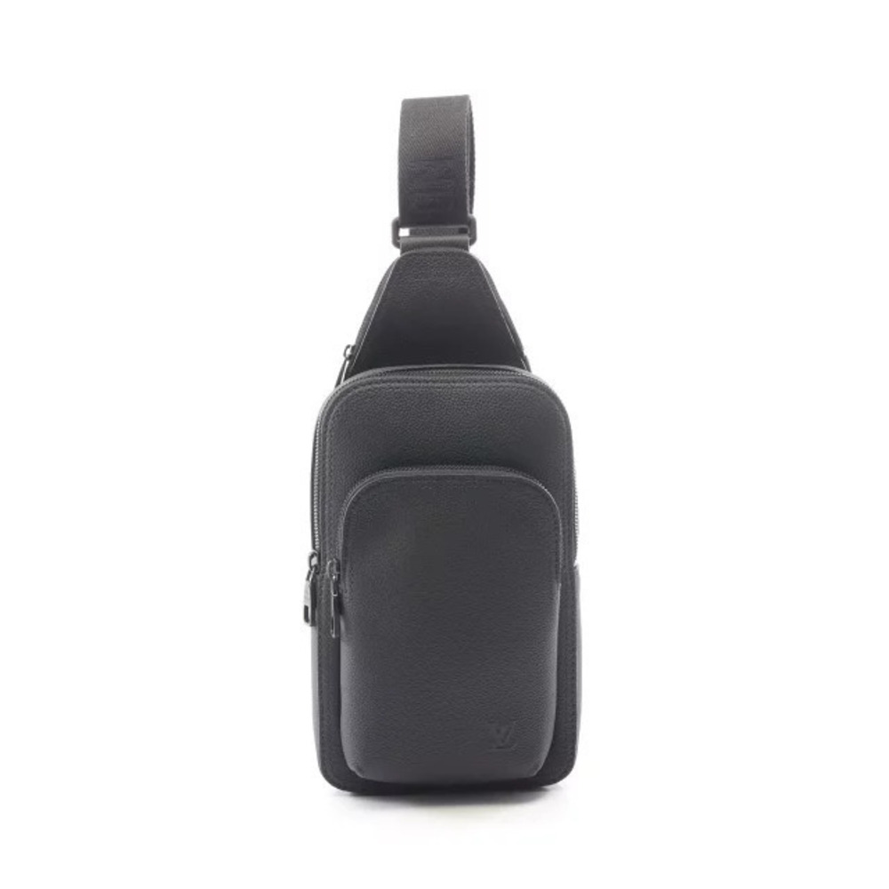 Louis Vuitton Avenue Sling Bag LV Waist Body Leather Aerogram Waist Bag Black